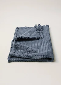 Geometric fringed bath rug