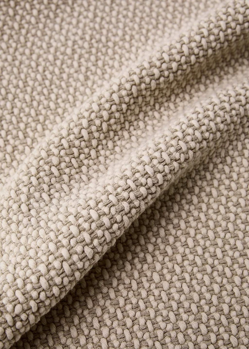 Cotton linen bathroom rug with fringes