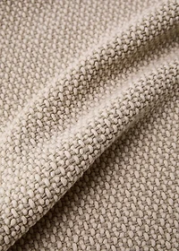 Cotton linen bathroom rug with fringes