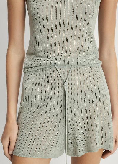 Pajama shorts with pointelle detail