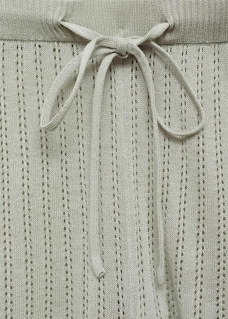 Pajama shorts with pointelle detail