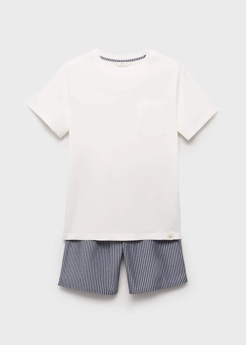 Striped cotton short pyjamas