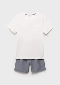 Striped cotton short pyjamas