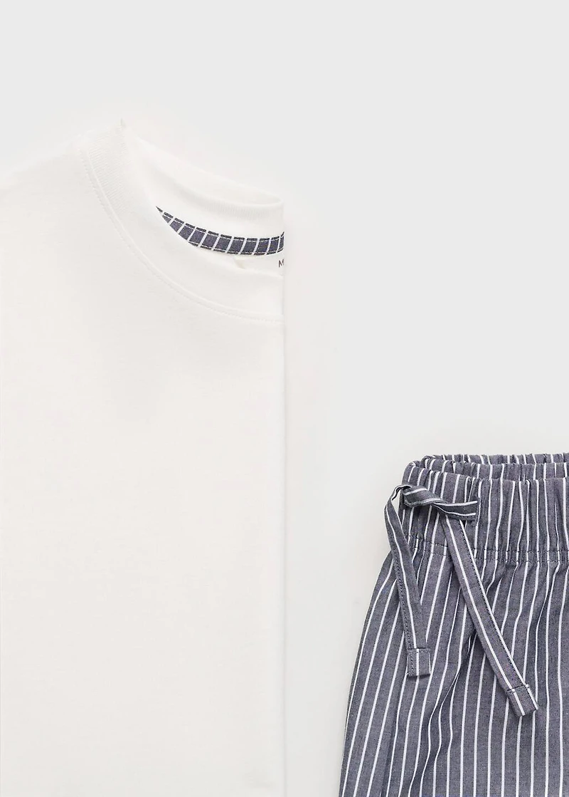 Striped cotton short pyjamas