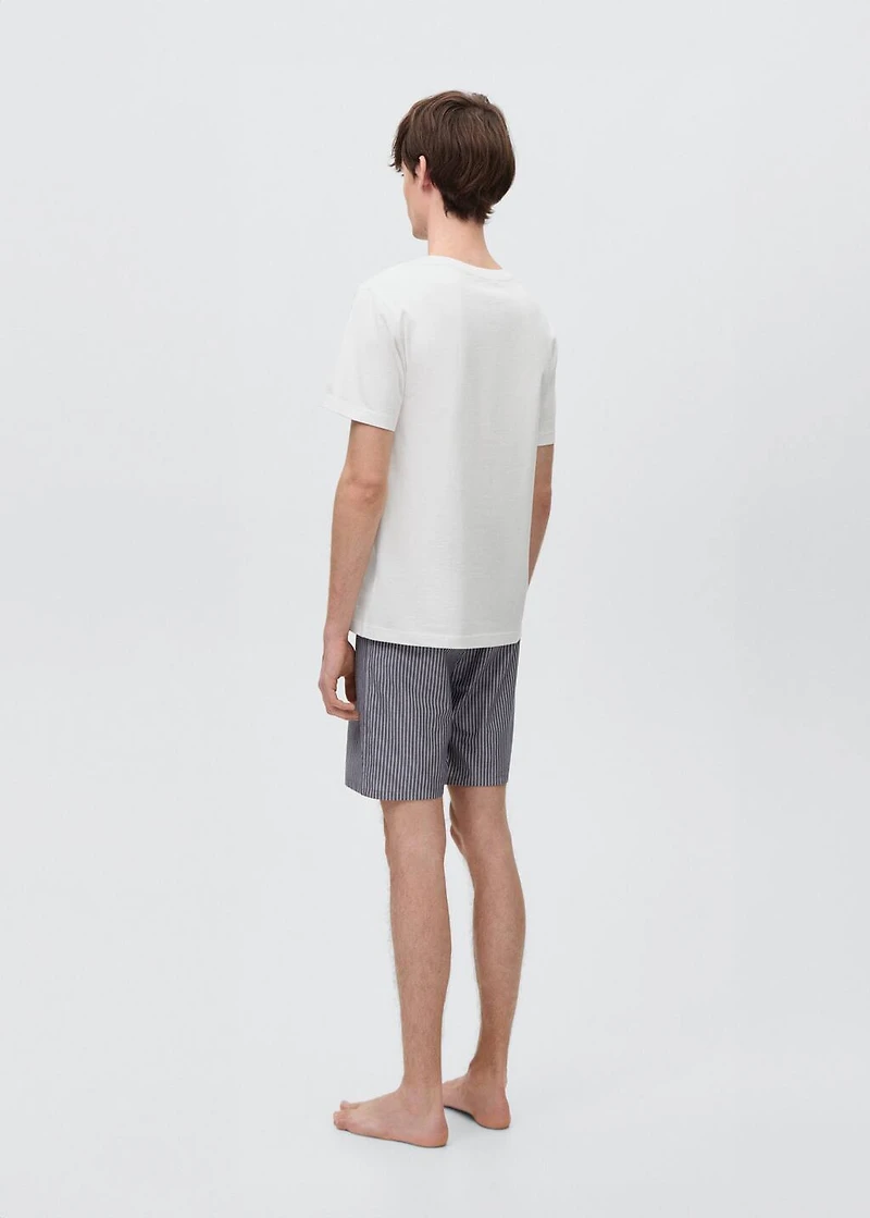 Striped cotton short pyjamas