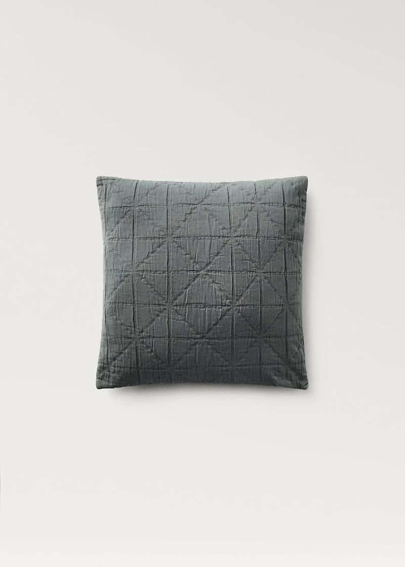 Children's cotton jacquard garment-dyed rhombus cushion cover 40x40 cm