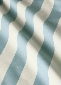 Cotton percale thick-striped fitted sheet for crib