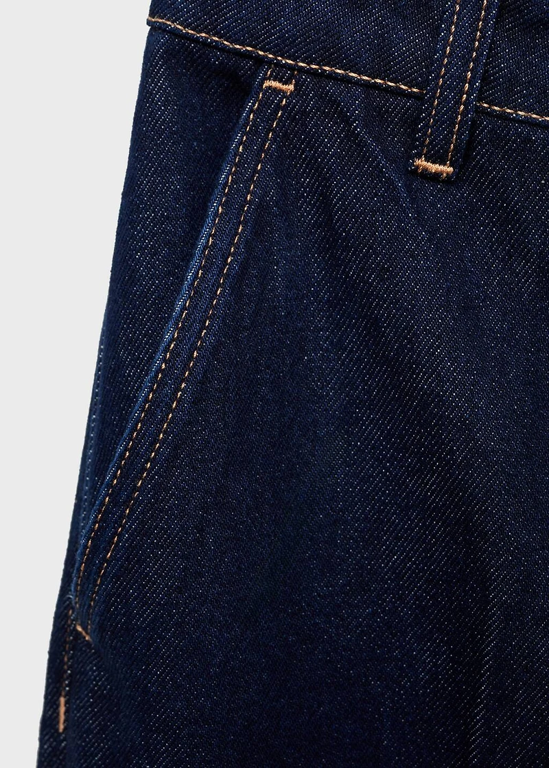 High-rise wide leg rinse-wash jeans