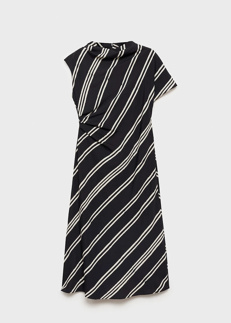 Stripe-print midi-dress