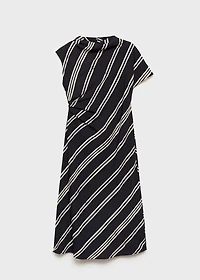 Stripe-print midi-dress