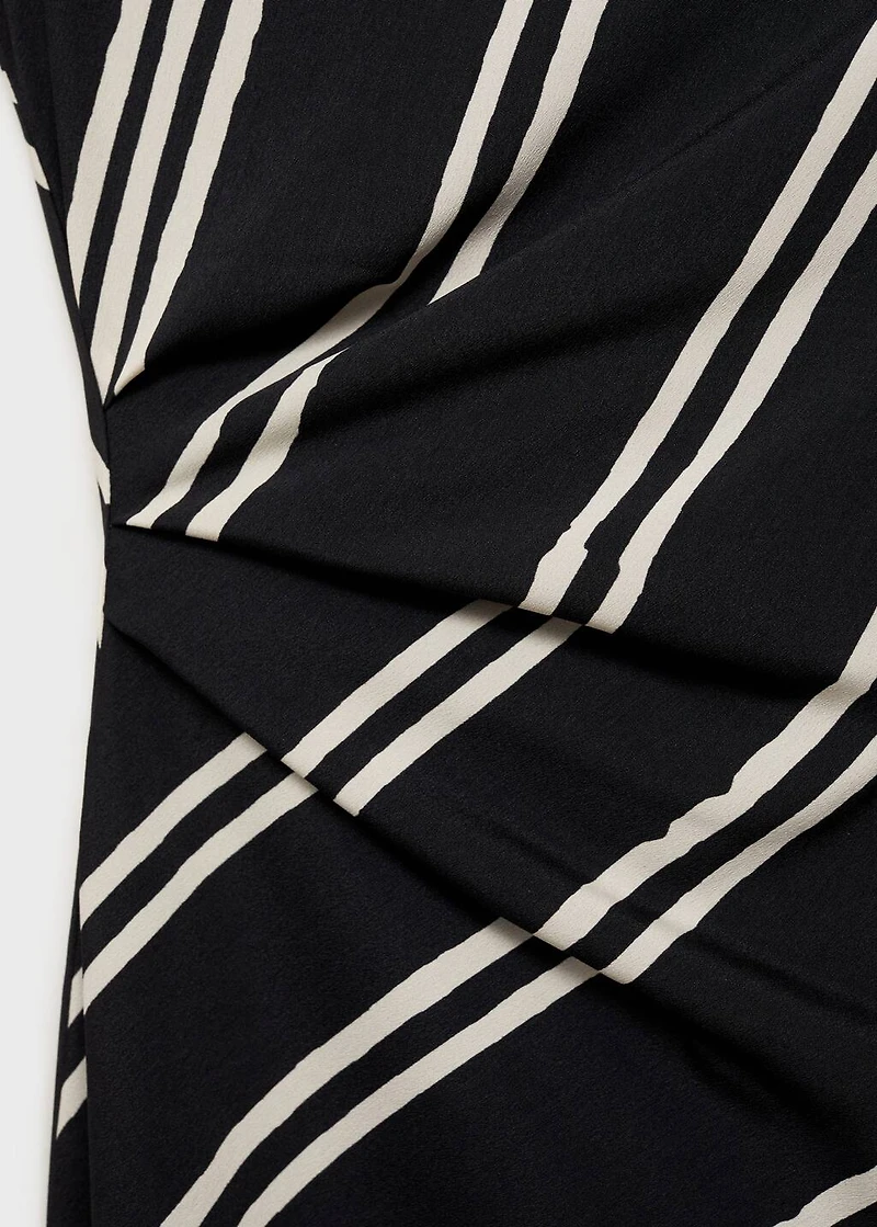 Stripe-print midi-dress