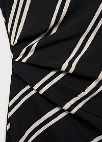 Stripe-print midi-dress