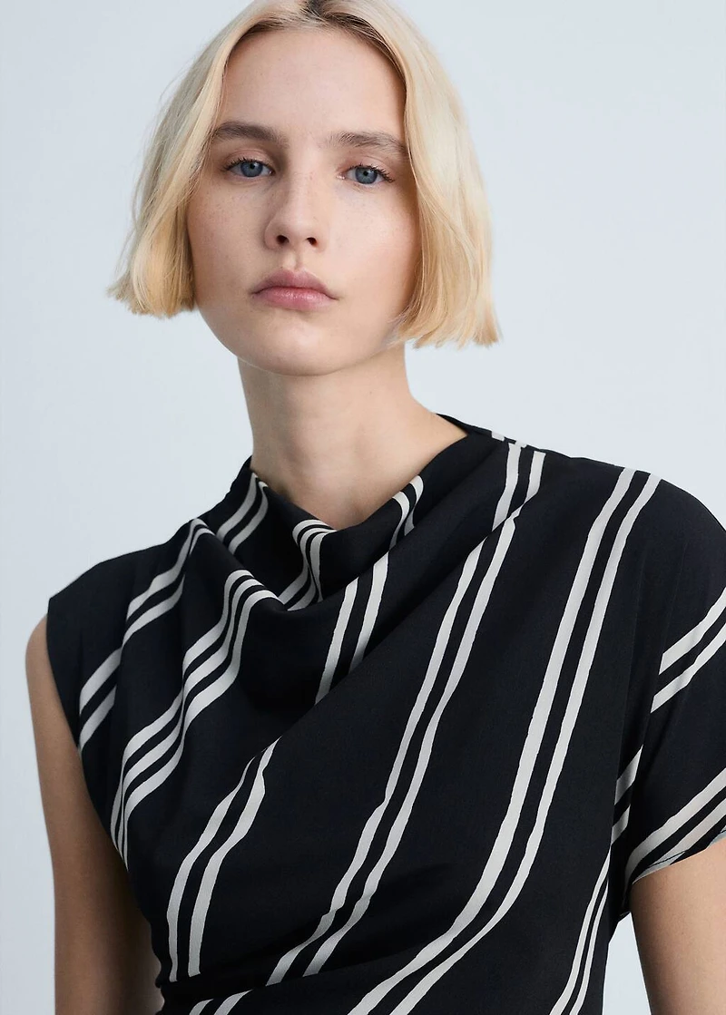 Stripe-print midi-dress