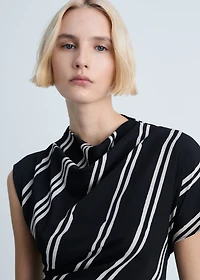 Stripe-print midi-dress