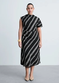 Stripe-print midi-dress