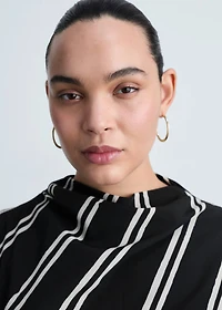 Stripe-print midi-dress