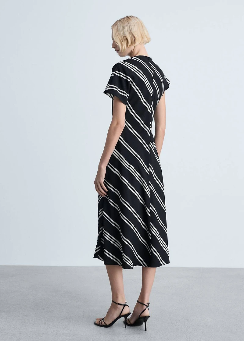 Stripe-print midi-dress