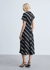 Stripe-print midi-dress