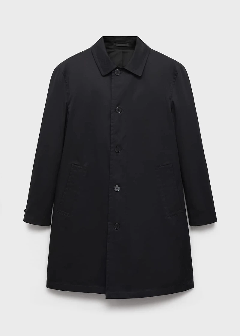 Water-repellent cotton trench coat