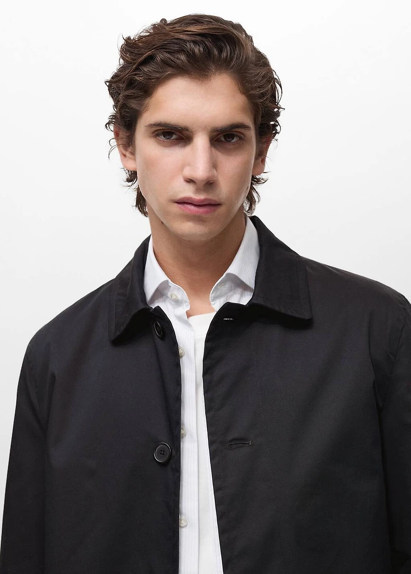 Water-repellent cotton trench coat