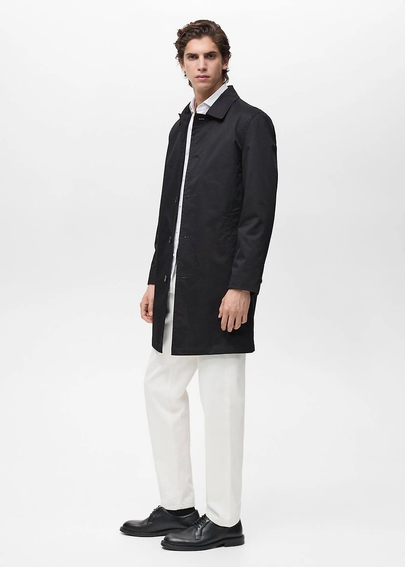 Water-repellent cotton trench coat