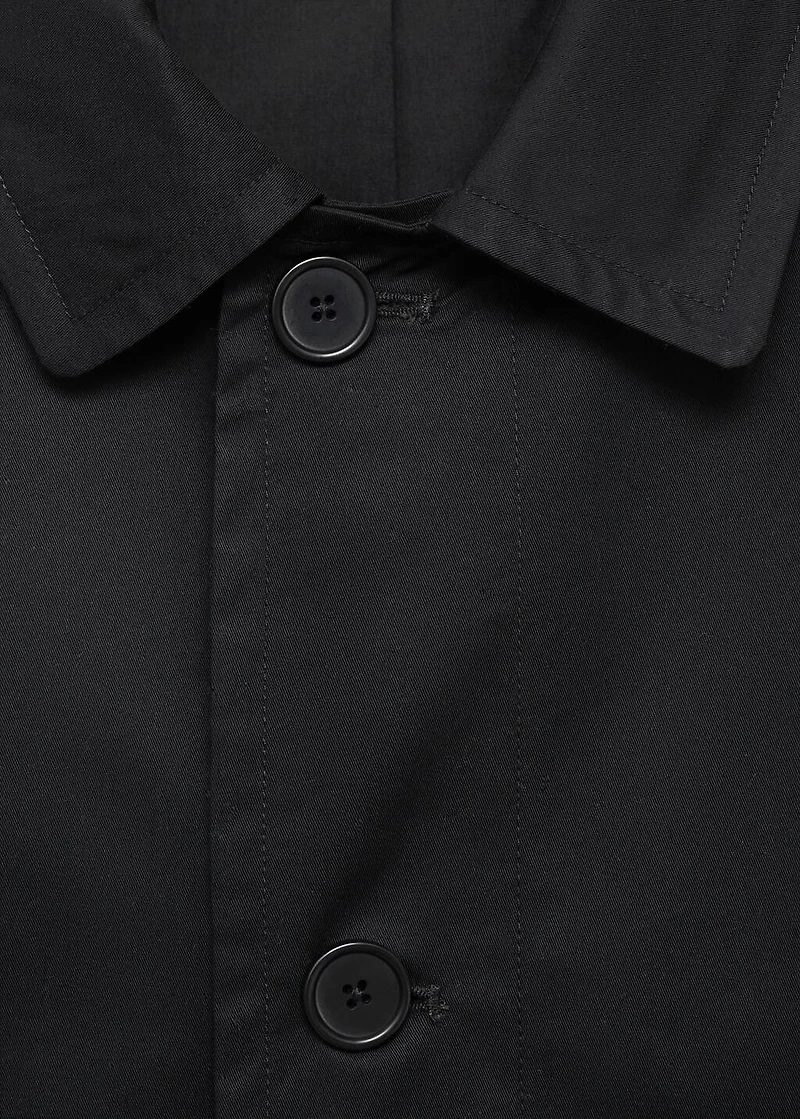 Water-repellent cotton trench coat