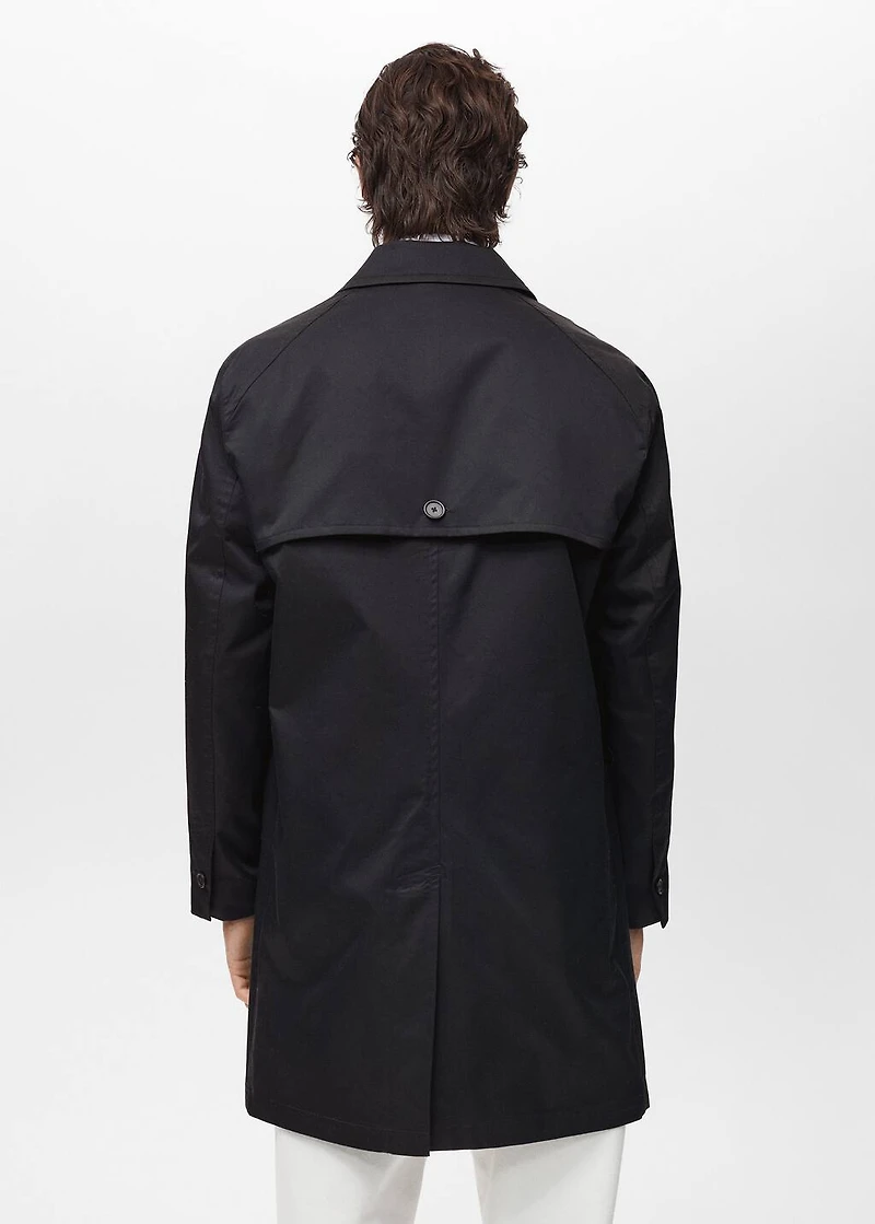 Water-repellent cotton trench coat