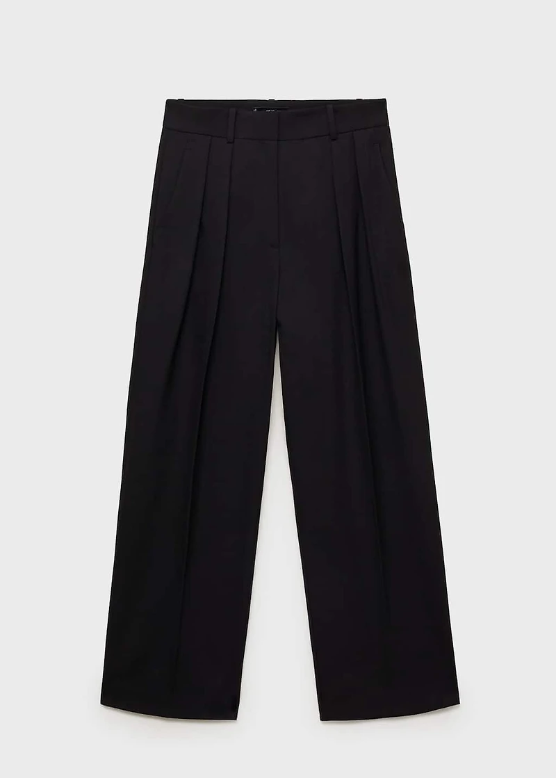 Wide leg pleated pants