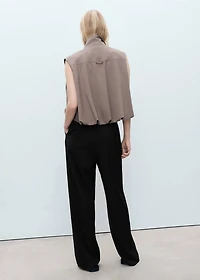 Wide leg pleated pants