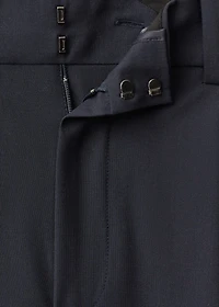 Wide leg wool-blend pleated pants