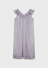 Overdyed lace cotton nightdress
