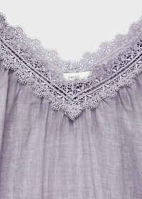 Overdyed lace cotton nightdress