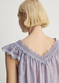 Overdyed lace cotton nightdress