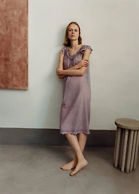 Overdyed lace cotton nightdress