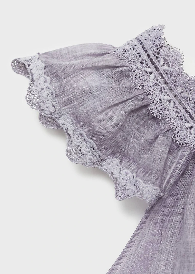 Overdyed lace cotton nightdress