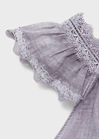 Overdyed lace cotton nightdress