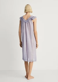 Overdyed lace cotton nightdress