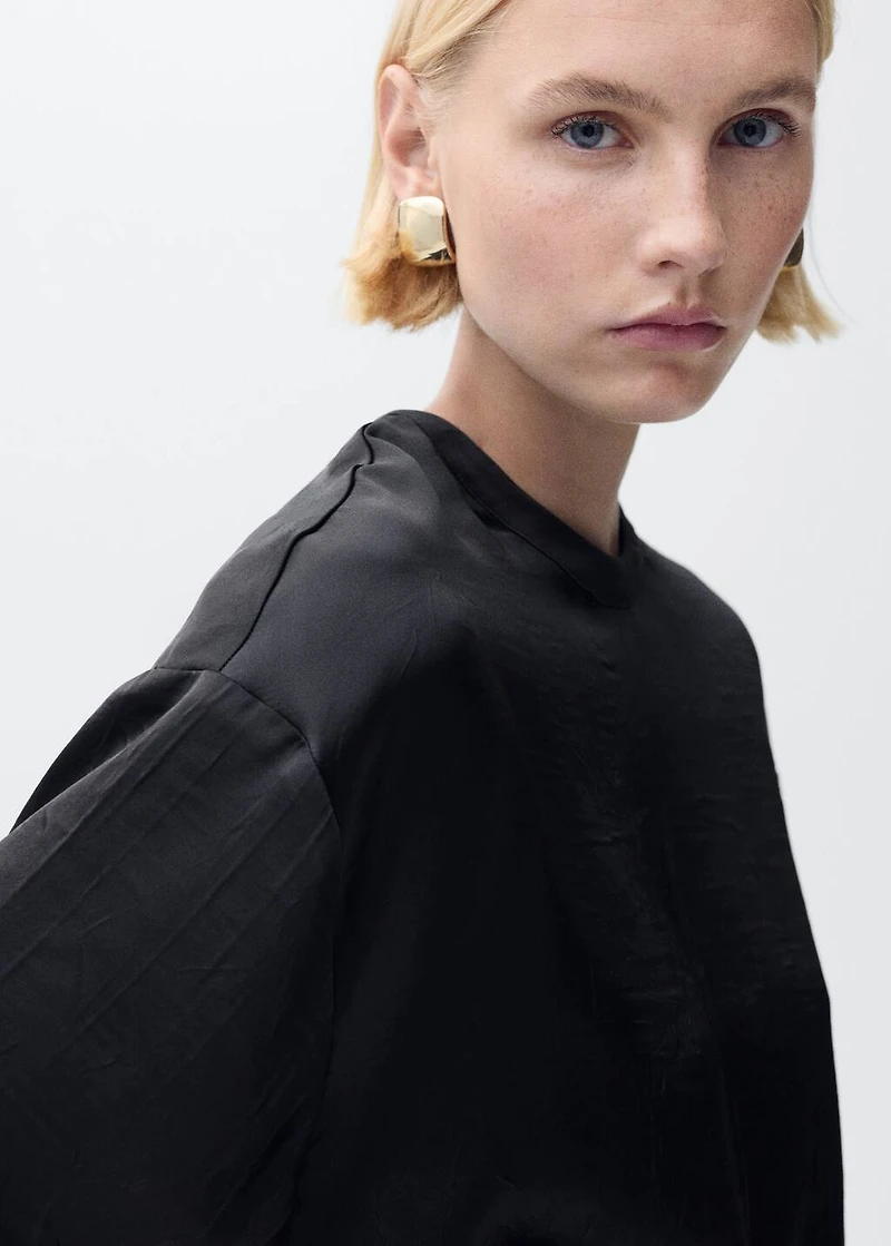 Satin blouse with belt
