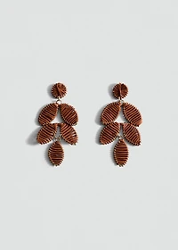 Long floral-design earrings