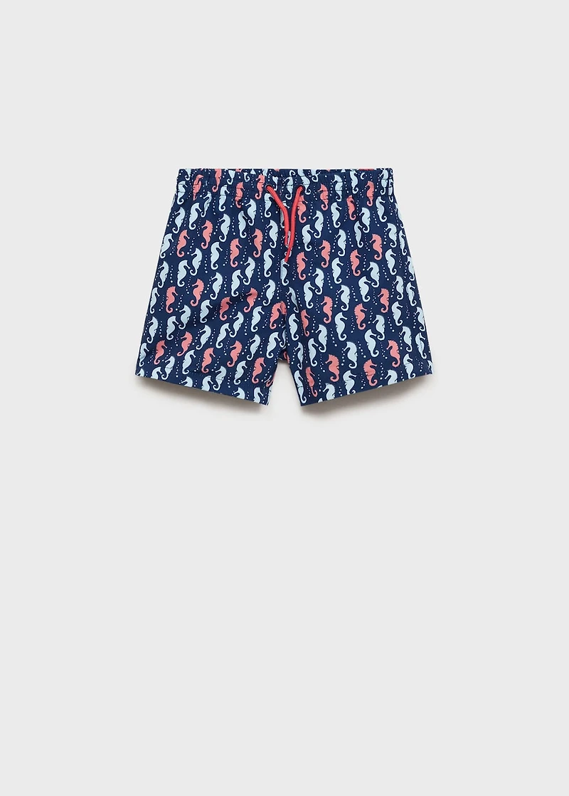 Seahorse-print swimsuit