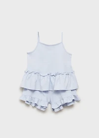 Pajama shorts with ruffles