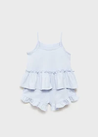 Pajama shorts with ruffles
