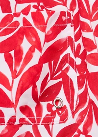 Printed swimsuit with drawstring