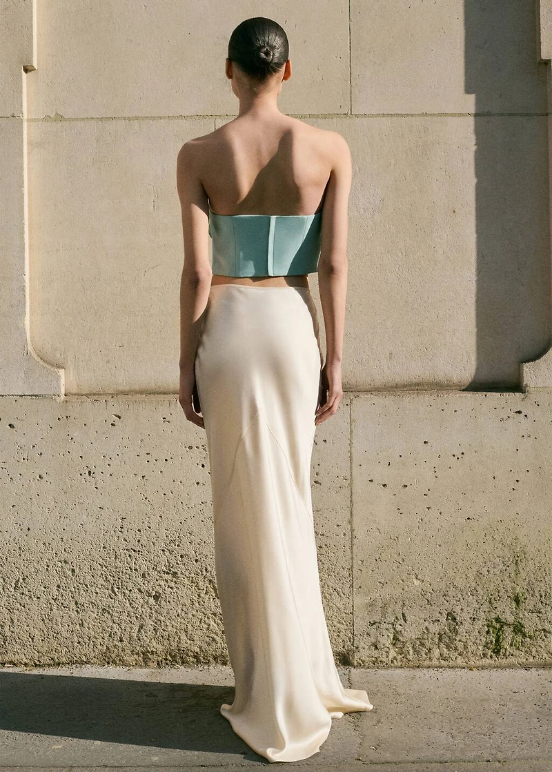 Satin maxi-skirt