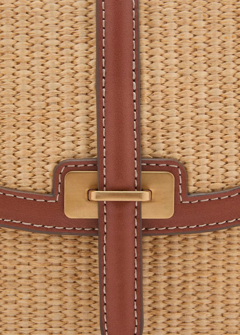 Raffia-effect shoulder bag