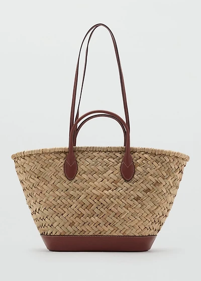 Large double-handle natural fiber basket