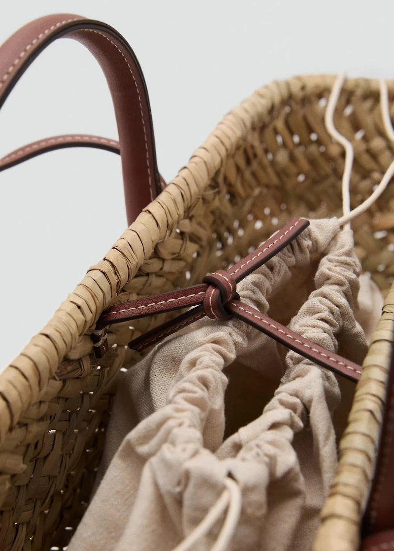 Large double-handle natural fiber basket