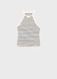 Striped halter-neck top