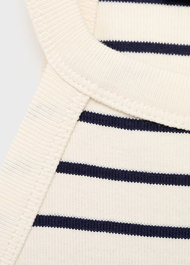 Striped halter-neck top