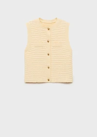 Knitted cardigan with jewel button
